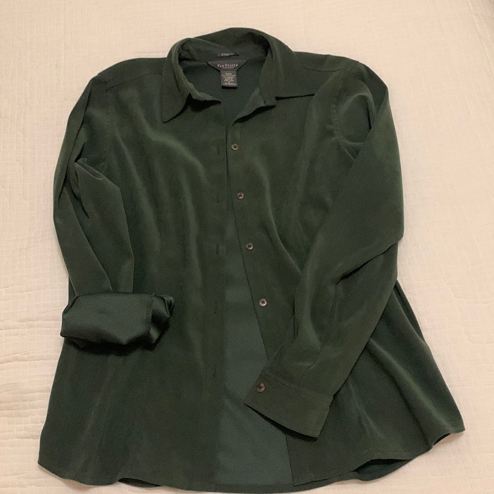 Dark green button down shirt